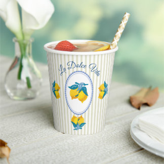 Amalfi Gelbe Zitronen im mediterranen Stil Pappbecher