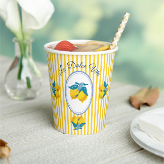 Amalfi Gelbe Zitronen im mediterranen Stil Pappbecher