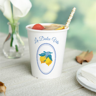 Amalfi-Gelbe Zitronen im mediterranen Stil Pappbecher
