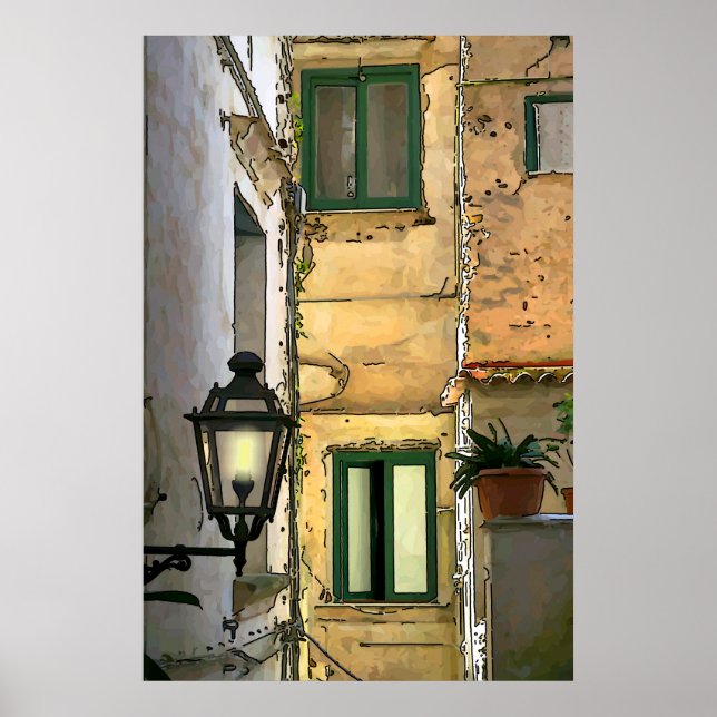 Amalfi-Hintergassen Poster (Vorne)