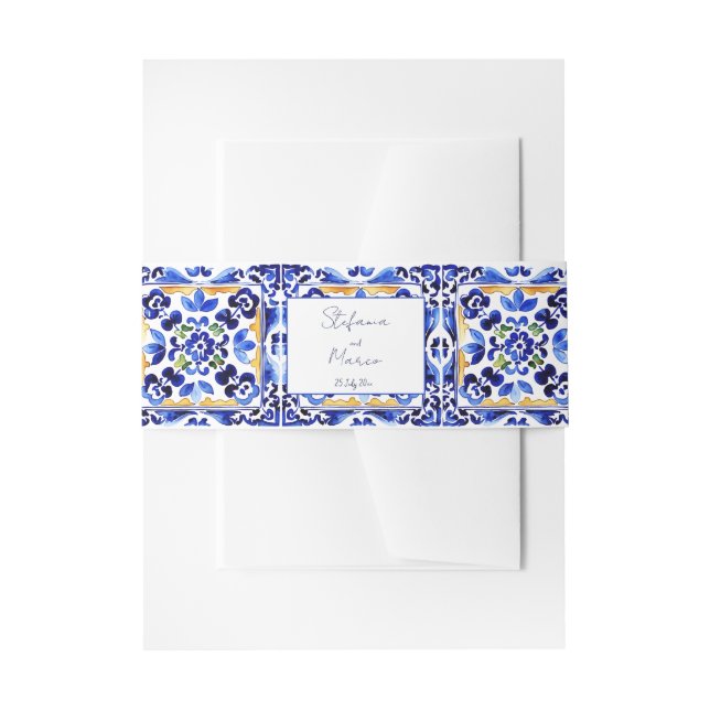 Amalfi - Hochzeit der Zitronen Einladungsbanderole (Vorderseite Beispiel)