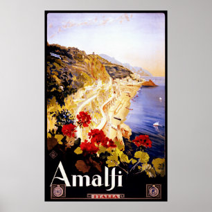 Amalfi ~ Italia ~ Poster de voyage italien Vintage