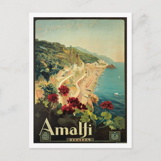 Amalfi Italia Vintag Italien Postkarte (Vorderseite)