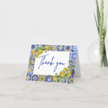 Amalfi Italian Blue Tile Citrus Lemon Script