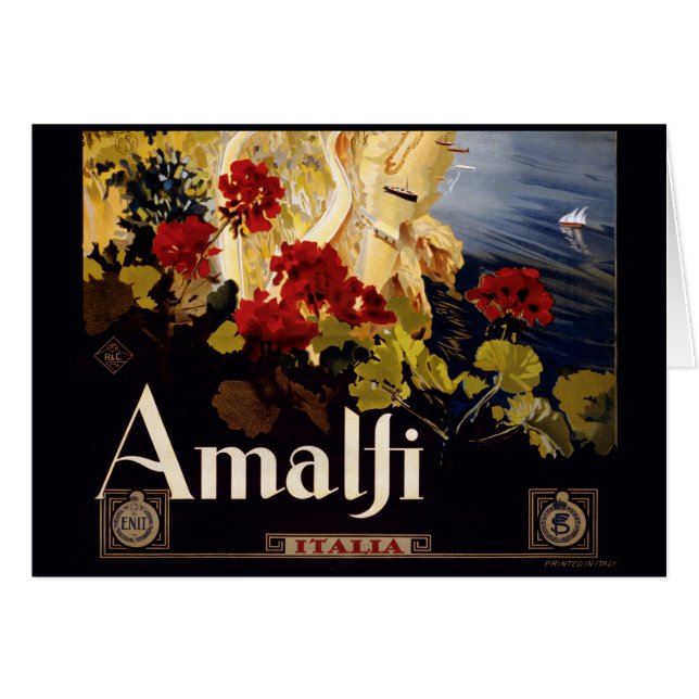 Amalfi Italie Poster de voyage Graphique d'art (Devant horizontal)