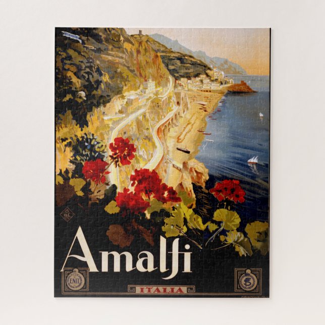 Amalfi Italien Reiseplaner Kunst Grafik (Vertikal)