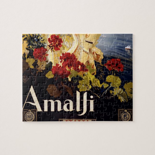 Amalfi Italien Reiseplaner Kunst Grafik (Horizontal)