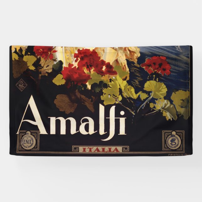 Amalfi Italien Reiseplaner Kunst Grafik Banner (Horizontal)