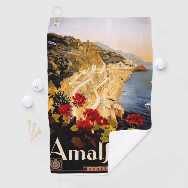 Amalfi Italien Reiseplaner Kunst Grafik Golfhandtuch (Insitu)