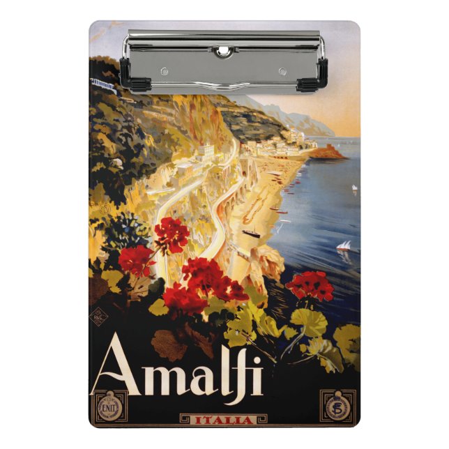 Amalfi Italien Reiseplaner Kunst Grafik Mini Klemmbrett (Vorderseite)