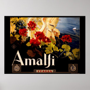 Amalfi Italien Reiseplaner Kunst Grafik Poster