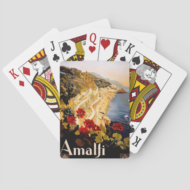 Amalfi Italien Reiseplaner Kunst Grafik Spielkarten (Rückseite)