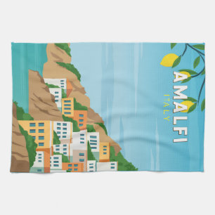 Amalfi Italien Retro Reise Kunst Vintage Geschirrtuch