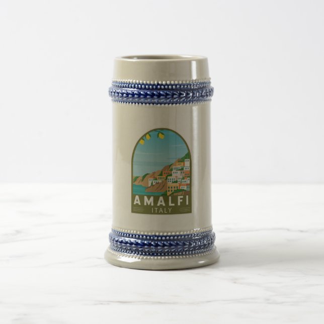 Amalfi Italien Retro Reisen Vintag Bierglas (Mittel)