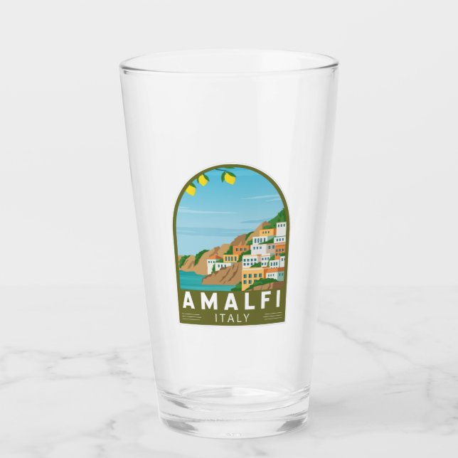 Amalfi Italien Retro Reisen Vintag Glas (Vorderseite)