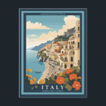 Amalfi Italien Retro Reisen Vintag Postkarte<br><div class="desc">Mit dieser bezaubernden Postkarte können Sie sich ins Paradies begeben! In warmen Retrotönen gebadet, erfasst diese Abbildung die atemberaubende Schönheit der Amalfiküste - türkisfarbenes Wasser, dramatische Klippen und farbenfrohe Landschaftshäuser. Mit dieser Postkarte, die für jeden Anlass perfekt ist, können Sie sich ein Stück italienisches Glück teilen (oder Ihre Wanderlust befeuern)....</div>