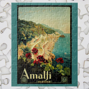 Amalfi Italienische Küste, Vintage Travel Poster I