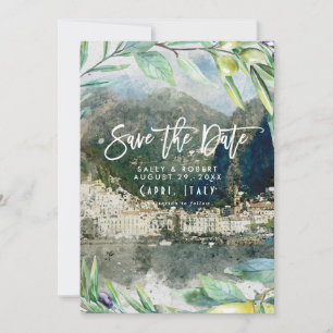 Amalfi italy Oliven Hochzeit speichern Sie die Dat Dankeskarte