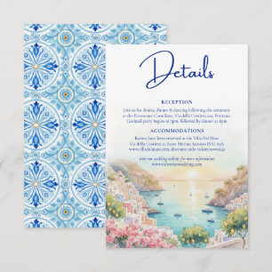 Amalfi-Küste Amore Aquarell-Hochzeitsdetails  Begleitkarte