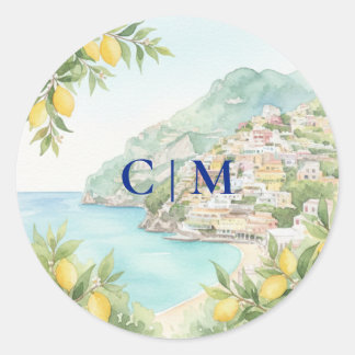 Amalfi-Küste Amore Italien Hochzeit Runder Aufkleber