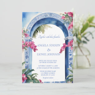 Amalfi Küste Bougainvillea Personalisiertes Foto Einladung