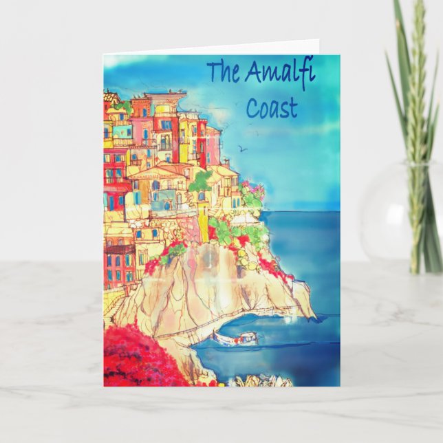 Amalfi-Küste der Italien-Gruß-Karte durch Künstler Karte (Vorderseite)