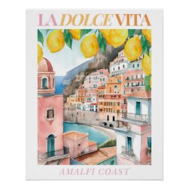Amalfi Küste Farbe Druck