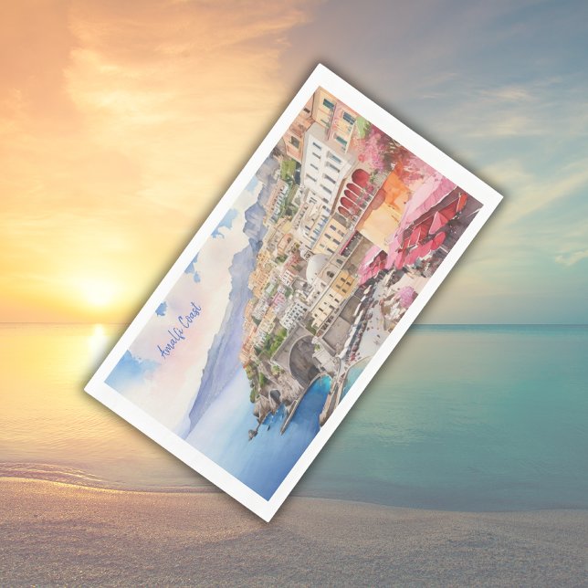 Amalfi Küste Italien Aquarellbilder | Serviette (Von Creator hochgeladen)