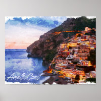 Amalfi Küste Italien Aquarellküste Positano