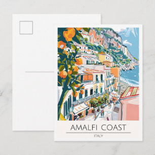 Amalfi-Küste Italien Kunst Illustration Reise Postkarte