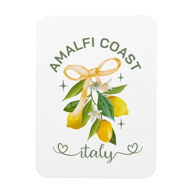 Amalfi Küste Italien Lemon & Bow - Personalisiert Magnet (Vertikal)