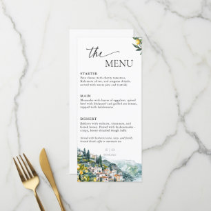 Amalfi Küste Italien Lemon Hochzeit Sommer Menükarte