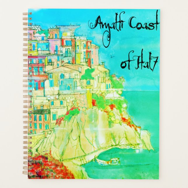 Amalfi Küste Italien Mittelmeer Quaint Houses Planer (Vorderseite)