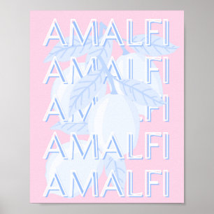 Amalfi Küste, Italien, Reisemöglichkeiten, Preppy Poster