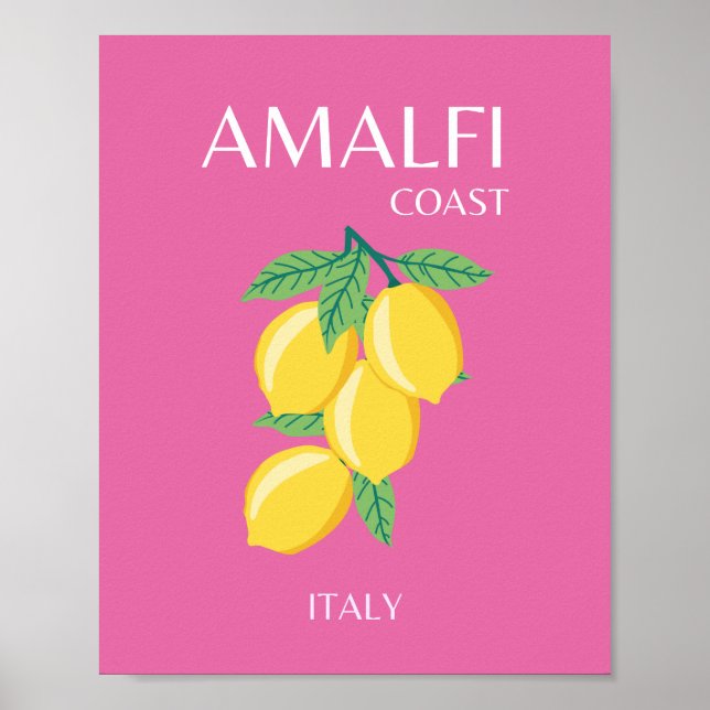 Amalfi Küste, Italien, Reisemöglichkeiten, Rosa, P Poster (Vorne)