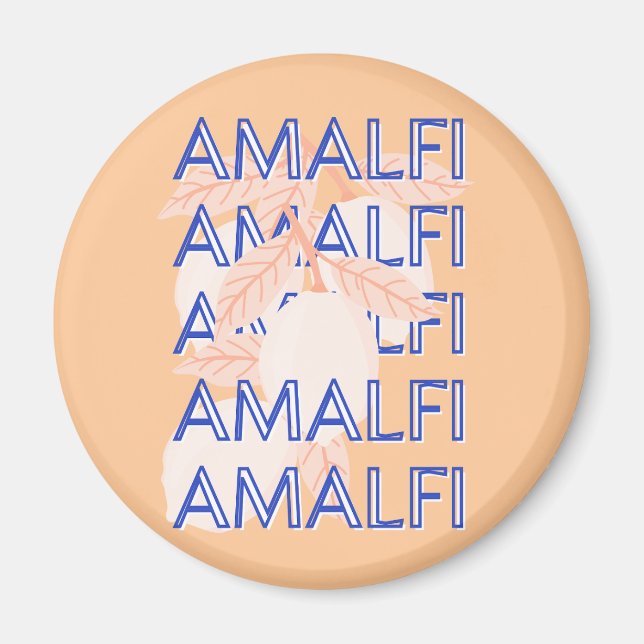 Amalfi Küste, Italien Reisen Kunst, Preppy, Orange Magnet (Vorne)