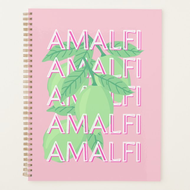 Amalfi Küste, Italien Reisen Kunst, Rosa Planer (Vorderseite)