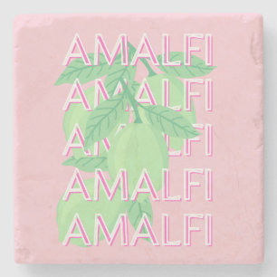 Amalfi Küste, Italien Reisen Kunst, Rosa Steinuntersetzer