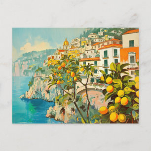 Amalfi-Küste, Italien Retro-Reise  Postkarte