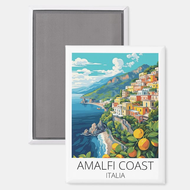 Amalfi Küste Italien Vintage Reise Magnet (Vorderseite/Rückseite)