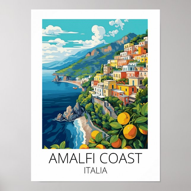 Amalfi Küste Italien Vintage Reise Poster (Vorne)