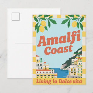 Amalfi-Küste Italien Vintage-Reise Postkarte