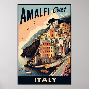 Amalfi Küste Italien Vintage Travel Poster