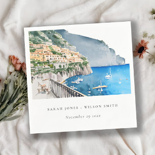 Amalfi Küste Italien Wasserfarbenwelt Hochzeit Serviette