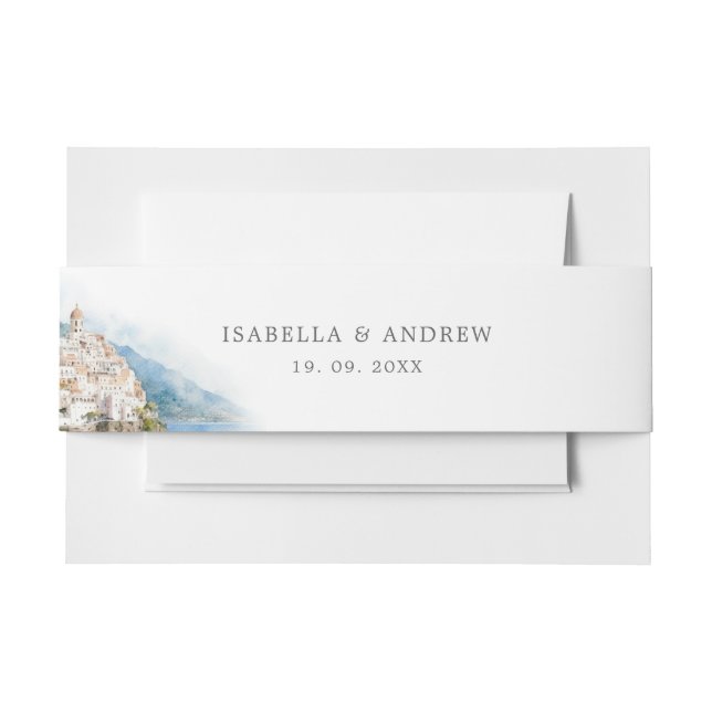 Amalfi Küste Italienische Hochzeit Einladungsbanderole (Vorderseite Beispiel)