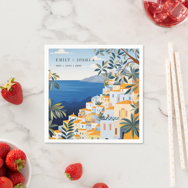 Amalfi Küste Italienische Hochzeit Serviette (Beispiel)