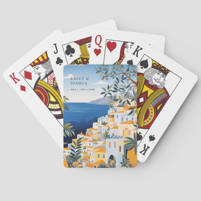 Amalfi Küste Italienische Hochzeit Spielkarten (Rückseite)
