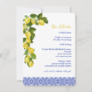 Amalfi-Küste Italienische Zitrone & Blaues Kachelm Einladung