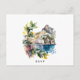 Amalfi Küste Italienischer Sommer Hochzeit Rsvp Po Einladungspostkarte