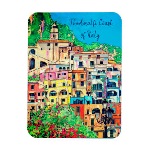 Amalfi-Küste Italiens Buntes Zeitgenössisches Kuns Magnet